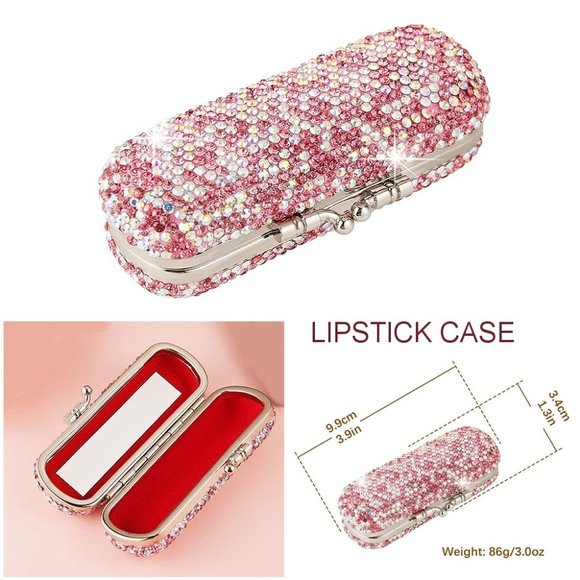 NWT Sparkling Crystal Rhinestone Bling Pink Stocking Stuffers Makeup Bru… - Picture 7 of 17